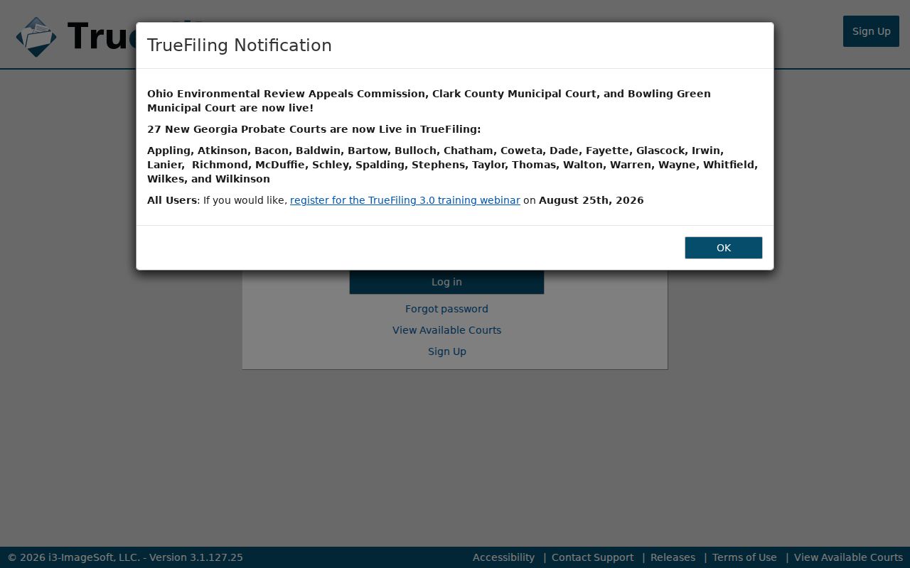 Lanier County civil docket TruFiling portal