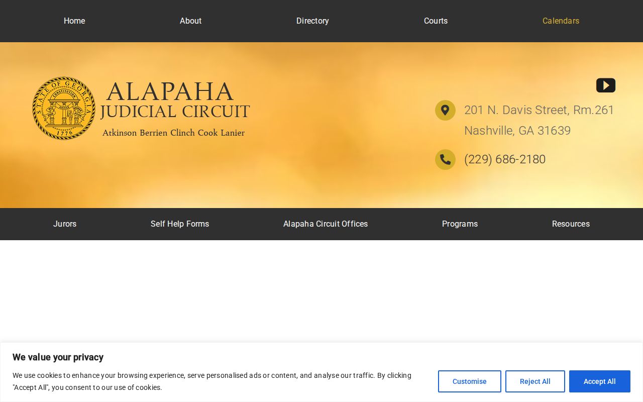 Lanier County court calendar Alapaha index