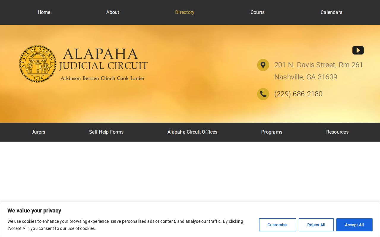 Lanier County criminal docket circuit contact directory