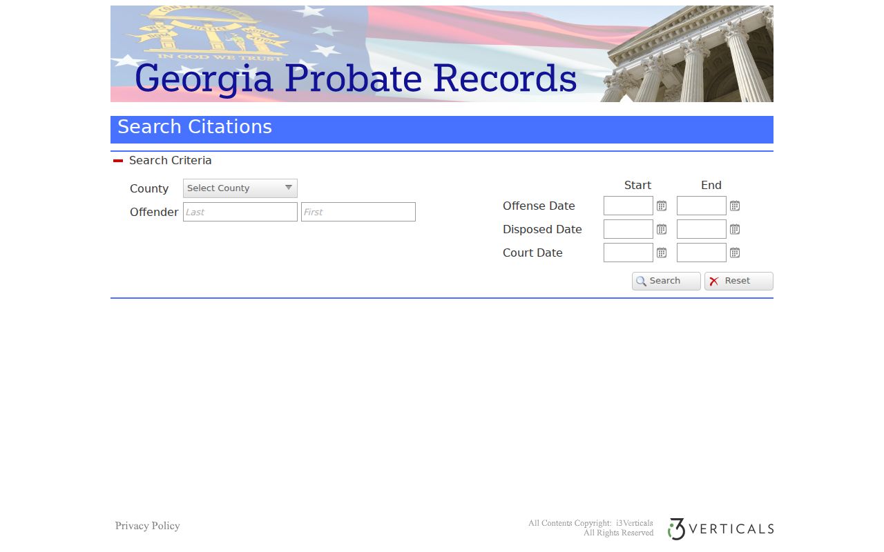Lanier County traffic citation search fields